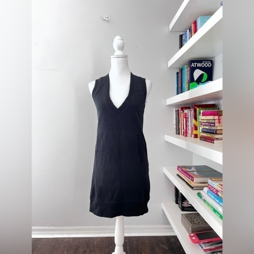 Norma Kamali Black Sleeveless V-Neck Tunic Dress Size Xs